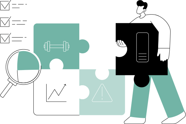 Person mit Puzzleteil