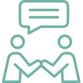 2 Personen im Gespräch