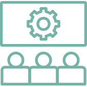 Personen vor Bildschirm